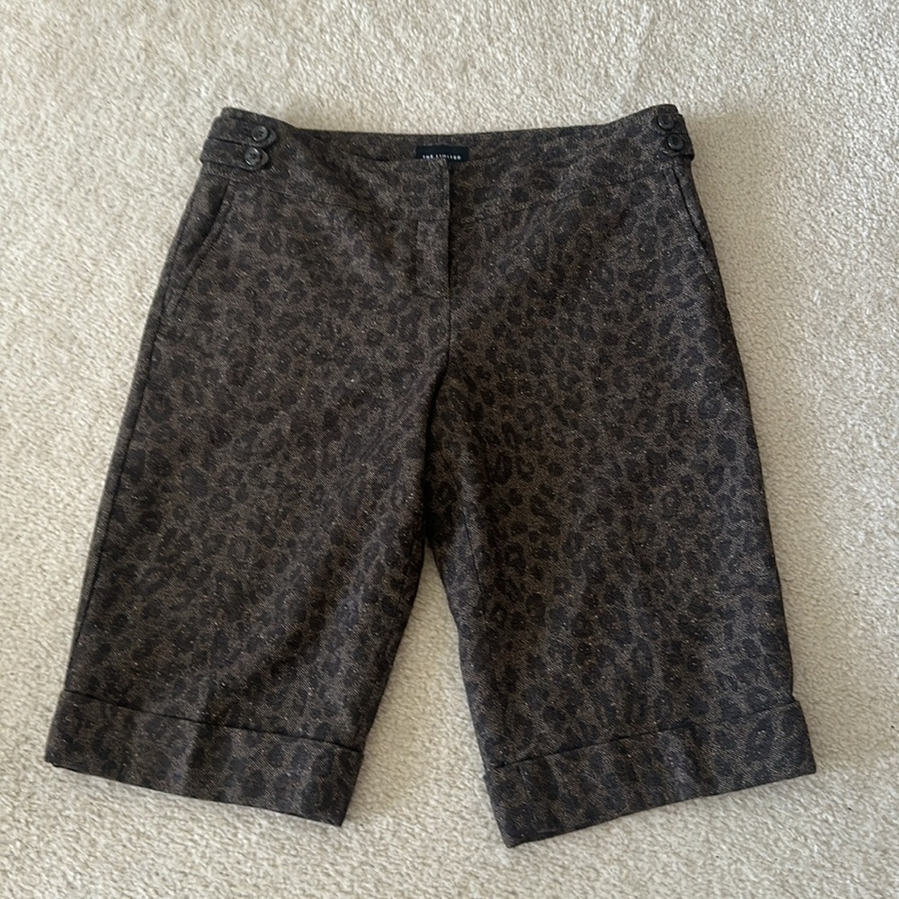 Vintage The Limited Cassidy Fit Tweet Animal Print Bermuda Shorts Size 10